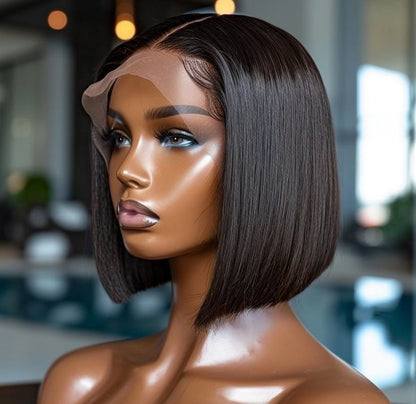 10 Inch double drawn bob wig